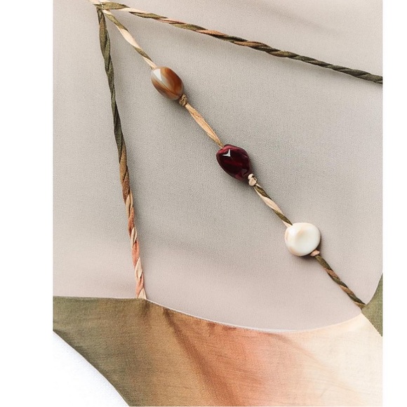 ZARA WOMEN BLOGGERS FAVORITE HALTER OPEN BACK THIN STRAPS TIE DIE DRESS - Picture 7 of 7